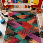 Patchwork Bedroom Rug by Unknown