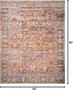 Loloi Layla Collection LAY-02 Spice/Marine 5'-0" x 7'-6" .13" Thick Area Rug - Image 2