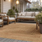 Bedsure 5x7 Printed Jute Rug for Living Room, Machine Washable Rugs, Jute-Look - Image 5