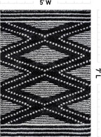 Rugshop Geometric Shag Area Rug Anthracite Dark Gray and White 5' x 7' Great - Image 2