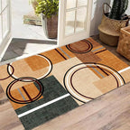 Modern Wavy Circles Area Rug 2x3ft, Geometric Design Low Pile Carpet, Soft & - Image 4