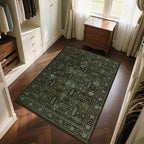 8x10 Washable Area Rug for Living Room, Non Slip Vintage Floral Print Rugs No - Image 6