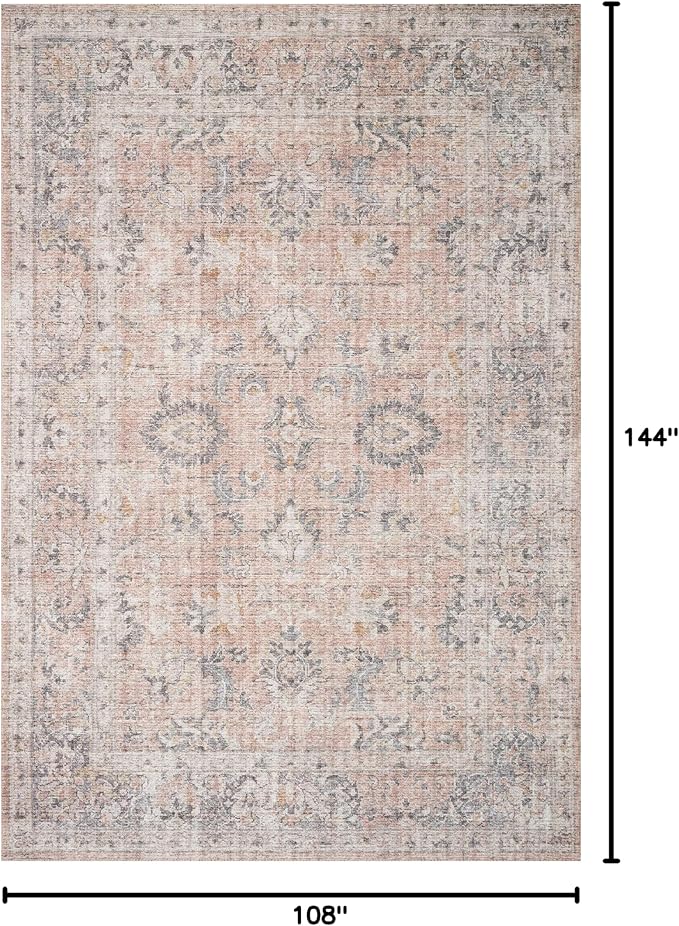 Loloi Skye Collection SKY-01 Blush/Grey 9'-0" x 12'-0" Area Rug - Image 2