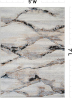 Rugshop Contemporary Gray Striated Area Rug Durable, Kid & Pet Friendly 5' x 7' - Image 2