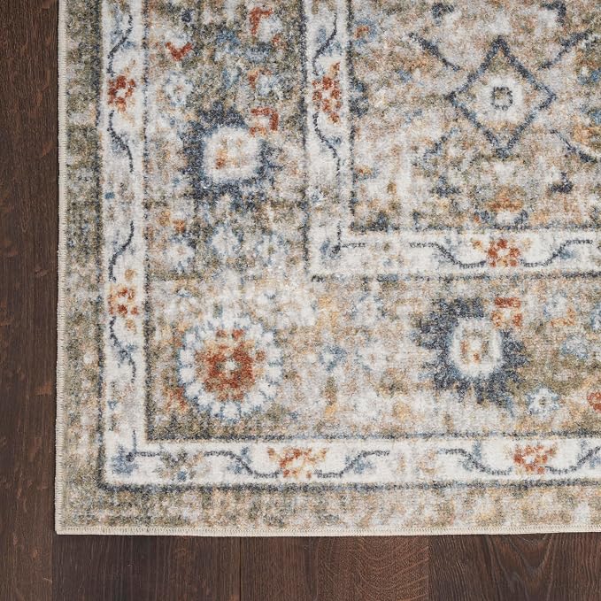 Nourison Home Astra Machine Washable Gold Grey 2'2" x 8' Area Rug - Image 4
