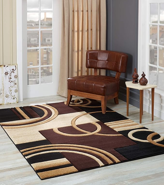 GLORY RUGS Area Rug Modern 8x10 Brown Soft Hand Carved Contemporary Floor Carpet by GLORYRUGS