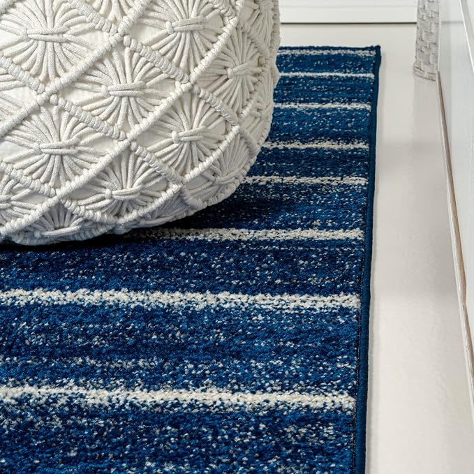 JONATHAN Y Williamsburg Minimalist Stripe Navy/Cream Indoor Area Rug, - Image 6
