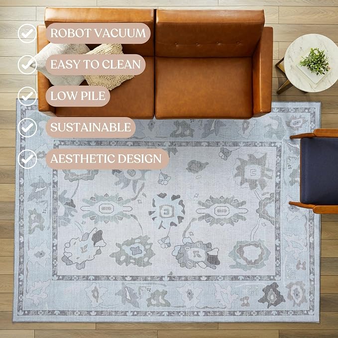 Fame Living Cream Beige Oushak Rug, Modern Small Rugs, Door Mat, Doormat - Image 4