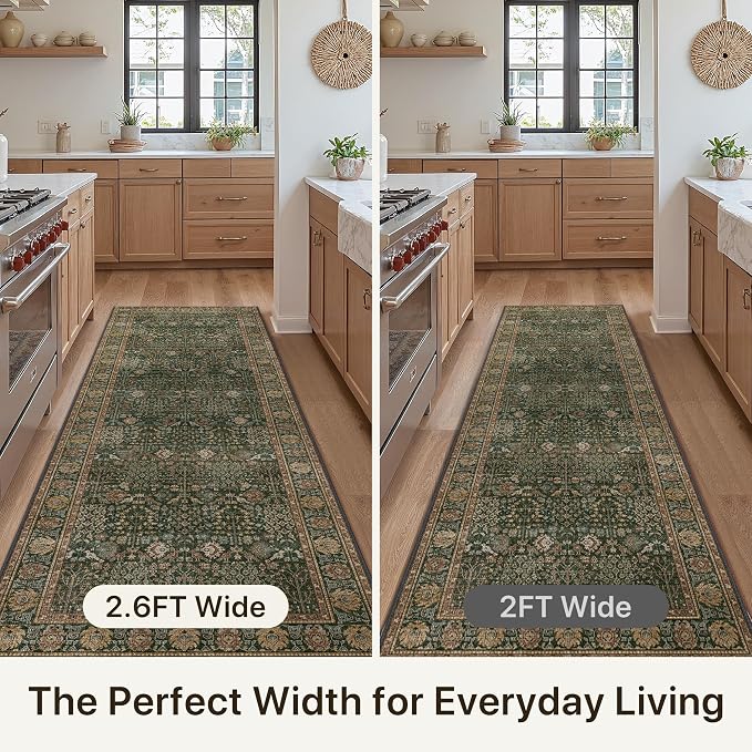 Bavni Washable Rug Runners for Hallways-Vintage Runner Rug 2'6''x10 Low Pile - Image 3