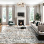 Abstract Rug 8x10 Large Living Room Rugs Neutral Modern Washable Area Rugs - Image 3
