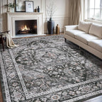AMOAMI-Area Rug 6X9 Rugs for Living Room-Vintage Sof Dark Grey & Black Rugs for by AMOAMI