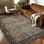 Washable Living Room Rug: 5x7 Boho Floral Soft Area Rug - Image 3