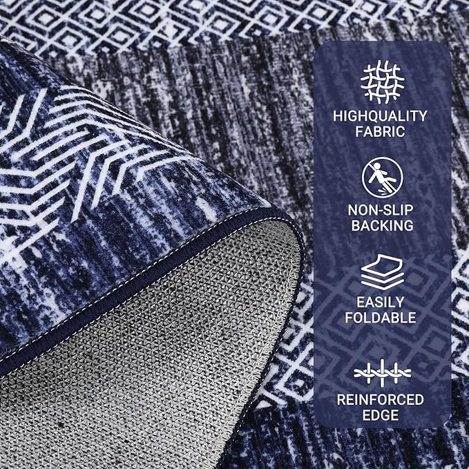 GarveeHome 10x13 Large Washable Geometric Area Rug Non Slip Non Shedding Floor - Image 3