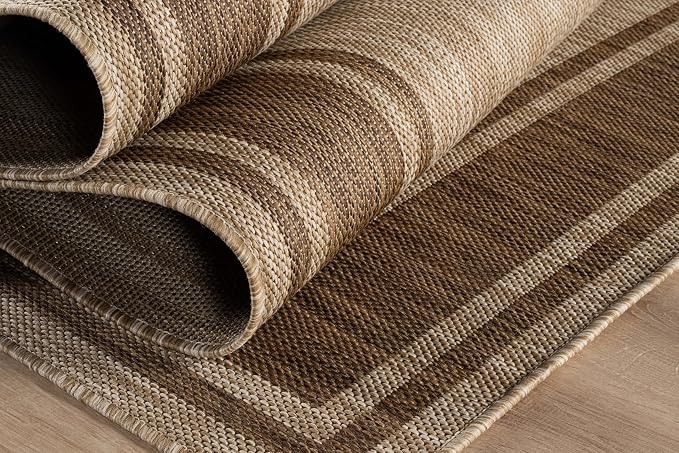 Beverly Rug Outdoor Rug 5x7 Modern Bordered Area Rugs - Image 8
