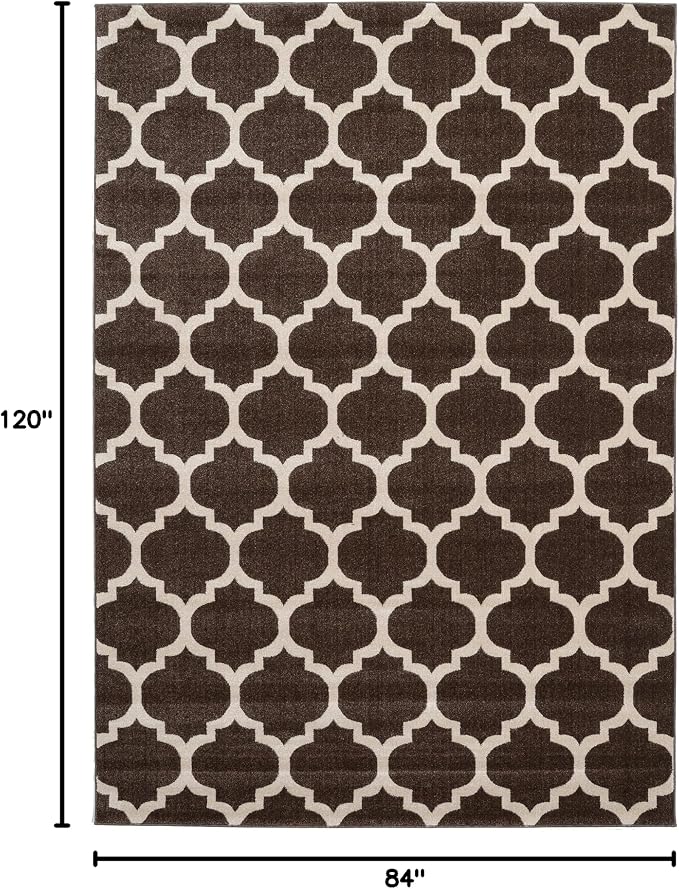 Rugs.com Lattice Collection Rug – 7' x 10' Chocolate Brown Medium Rug Perfect - Image 2
