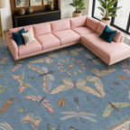 Blue Boho Rugs for Living Room - Image 3