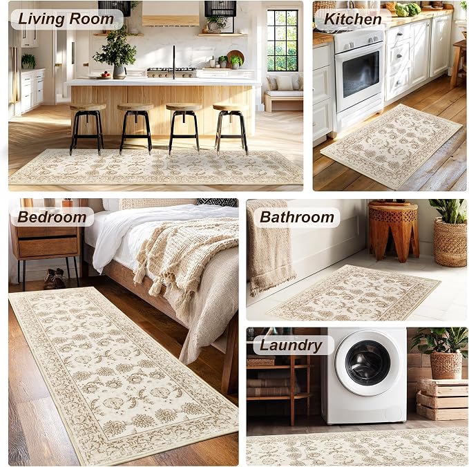 XWZO Washable Hallway Runner Rug 2x8ft — Non-Slip Low Pile Area Rug - Image 2