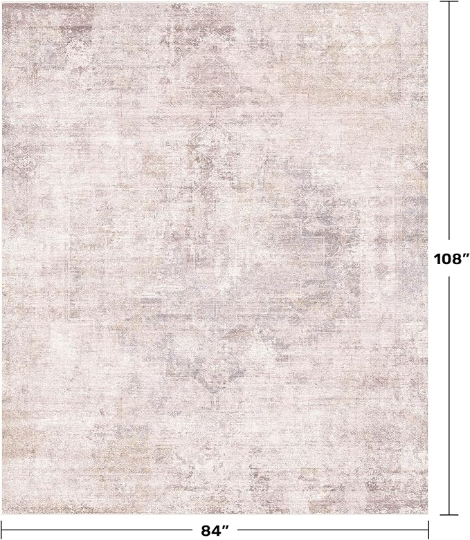 Washale Modern 7x9 Area Rugs for Bedroom, Living Room, Non Slip Low Pile Thin - Image 2