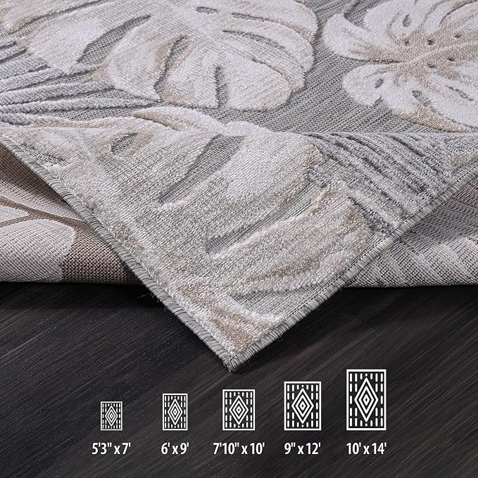 CAMILSON Indoor Outdoor Rug, Easy-Cleaning Non-Shedding Living Room, Garden and - Image 5