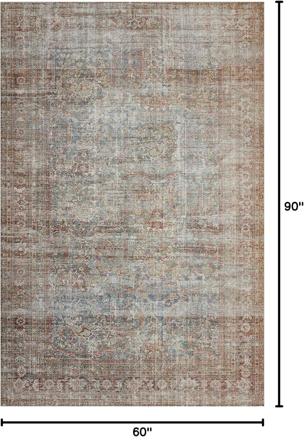 Loloi Chris Loves Julia Jules Collection JUL-05 Lagoon/Brick 5'-0'' x 7'-6'' - Image 2
