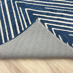 Alfa Rich 4x6 Geometric Navy Blue Off White Washable Area Rugs - Image 3