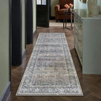HUGEAR 2x6 Runner Rug Non Slip Washable Area Rug Purple Vintage Neutral by HUGEAR