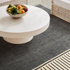 Nuloom Asha Dark Grey/Ivory, Striped Border, Soft and Cozy, High Traffic - Image 2