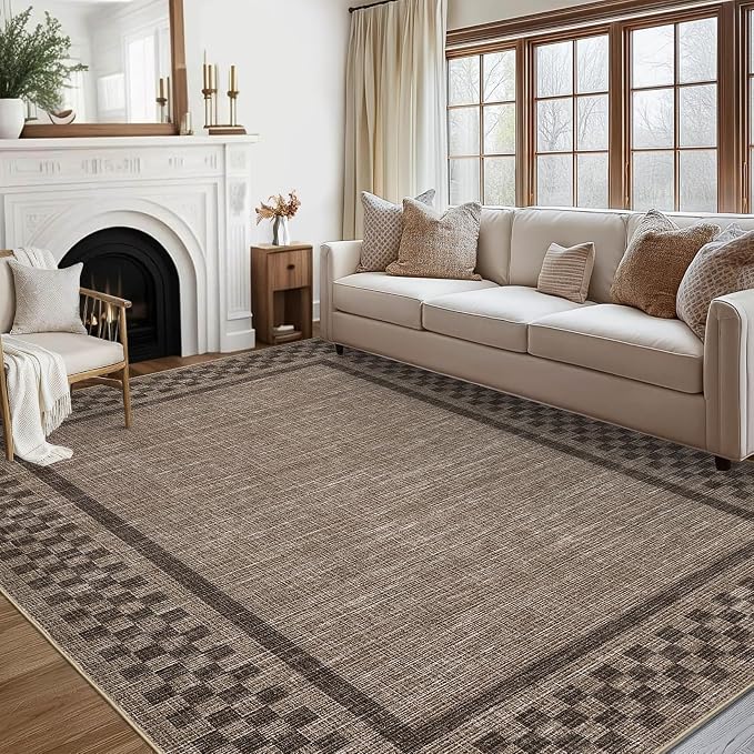 GarveeHome 4x6 Rug Small Washable Living Room Rug Modern Bordered Area Rugs - Image 9