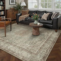 Sage Area Rug 5x7 for Living Room Washable Vintage Carpet Low Pile Non Slip by PureCozy