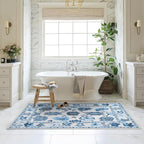 Fame Living Navy Blue Oushak Rug, Modern Small Rugs, Door Mat, Doormat - Image 9