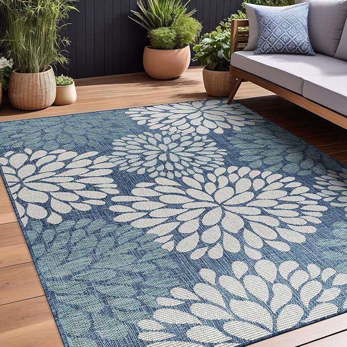 Beverly Rug Outdoor Rug 9x12 Modern Exotic Tropical Leaf Area Rugs - Image 3