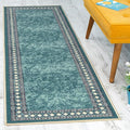 Antep Rugs Alfombras Modern Bordered 2x7 Non-Skid Low Profile Pile Rubber by AntepRugs