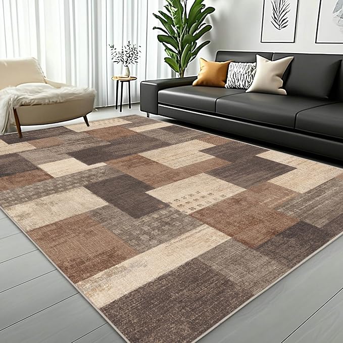 Modern Geometric Patchwork Indoor Area Rug - Image 5