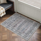 HUGEAR 2x3 Washable Area Rug Purple Small Entryway Rug Non Slip Vintage Neutral - Image 2