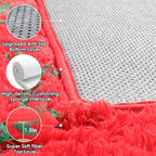 ONASAR Area Rugs for Living Room Bedroom, 5x8 Washable Fluffy Red and Dark - Image 3