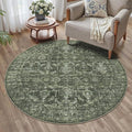4ft Round Washable Area Rugs for Living Room, Vintage Boho Large Rug for by HOME
