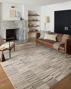 Loloi Darby Collection DAR-01 Charcoal/Sand 4'-0" x 6'-0" Accent Rug by Loloi