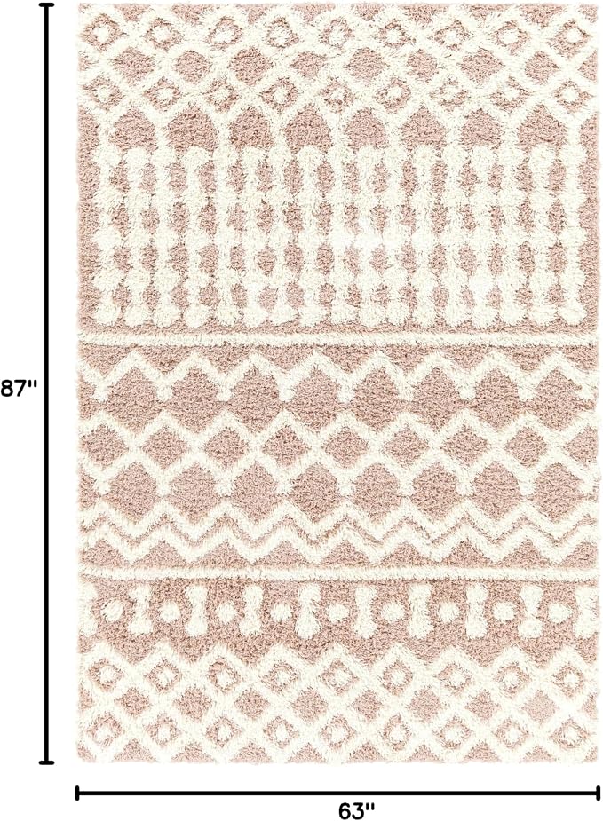 Livabliss Hapsburg Moroccan Shag Area Rug, Dusty Pink - Image 2