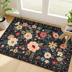 DUKINO 2x3 Rugs for Entryway, Floral Indoor Washable Door Mat, Non Slip Boho by DUKINO
