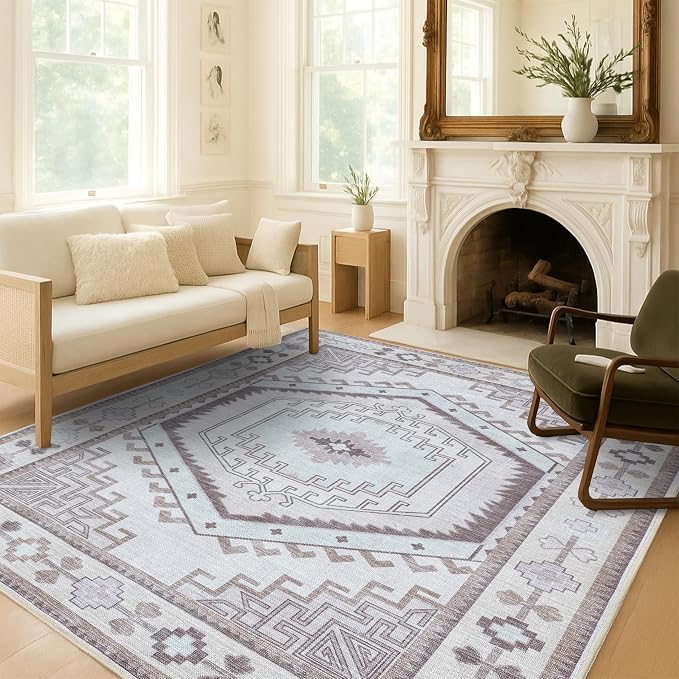 Fame Living Washable Area Rug. Modern Farmhouse. Vintage. Turkish. Bohemian. by FameLiving%7COushakRugs