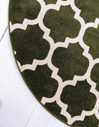 Rugs.com Lattice Collection Rug – 6 Ft Round Dark Green Medium Rug Perfect - Image 6