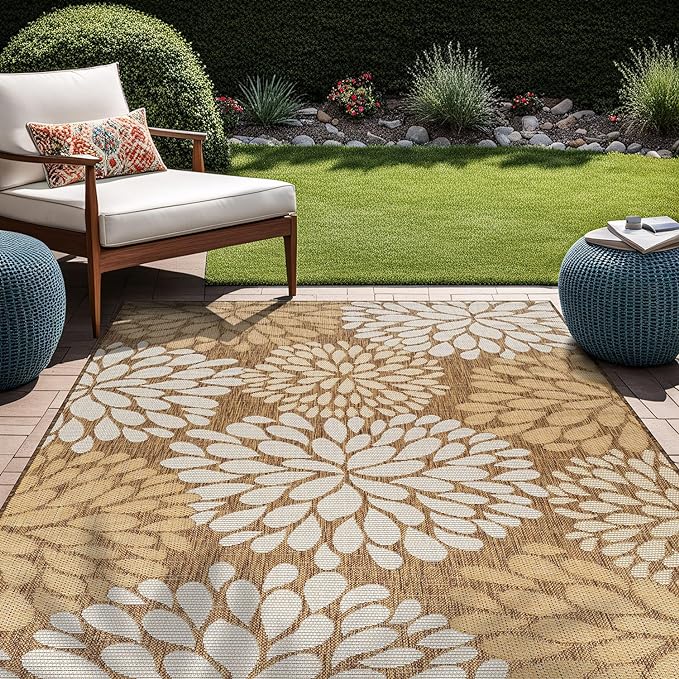 Beverly Rug Outdoor Rug 6x9 Modern Exotic Tropical Leaf Area Rugs - Image 3