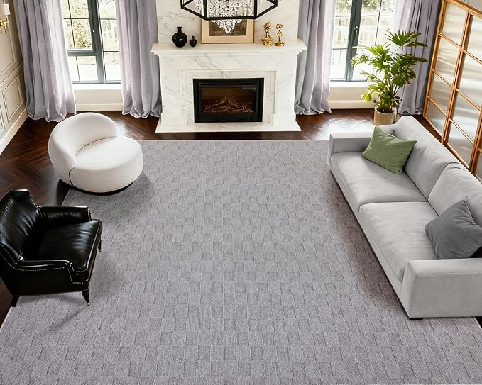 ANSSO Wool Rugs 8x10 for Living Room, 80% Merino Wool and 20% Cotton Soft by Ansso-Fillyourlifewithlove