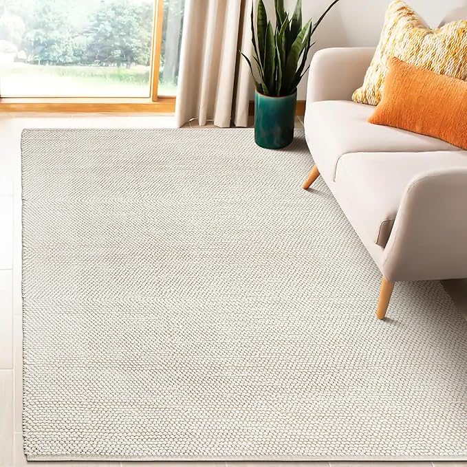 Savi Home Handwoven Wool Cotton Blend Area Rug 4x6', Textured Popcorn Braided - Image 3
