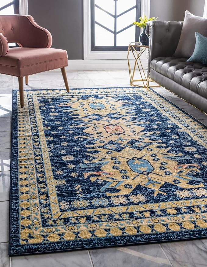 Unique Loom Taftan Collection Border Geometric Tribal Inspired Design Area Rug by UniqueLoom
