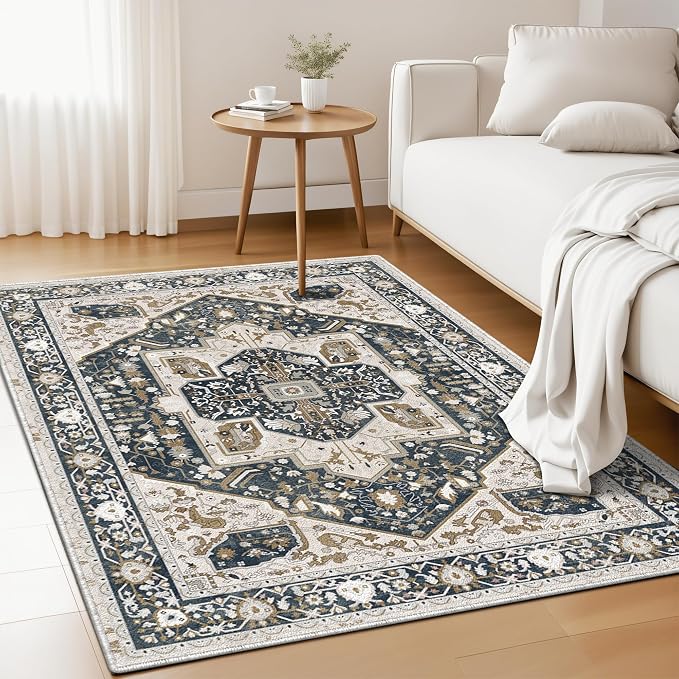 EnHomee 3x5 Washable Area Rugs for Bedroom, Boho Vintage Rugs, Foldable Area by EnHomee