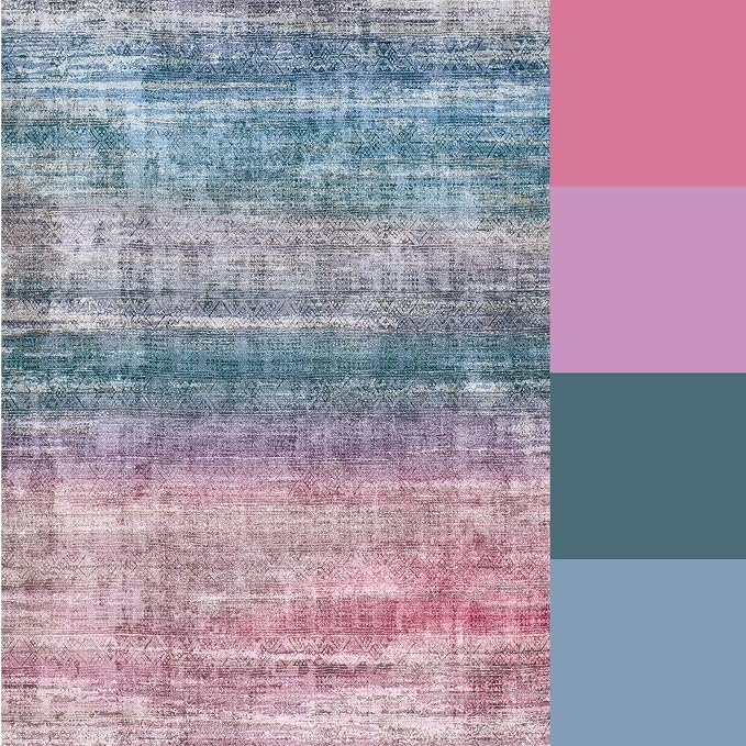 Kokia Abstract Area Rugs 9x12 Bedroom Washable Decor Low Pile Fluffy Non-Slip - Image 9