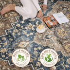 9x12 Area Rug Living Room: Washable Boho Large Neutral Vintage Soft Rugs Stain - Image 8