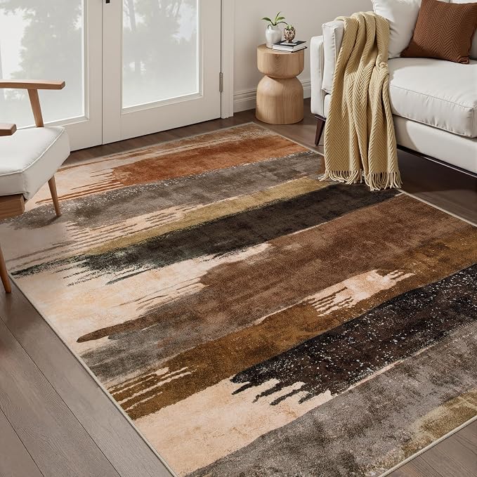 Ciicool Abstract Area Rug Indoor, 4x6 Washable Entryway Rug, Modern Soft Throw by CIICOOLHomeDeco