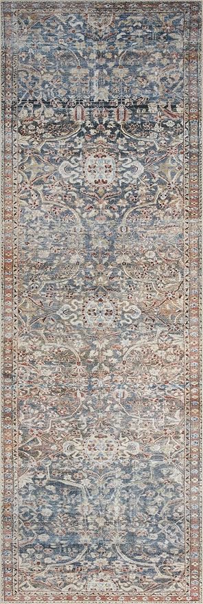 Loloi Chris Loves Julia Jules Collection JUL-06 Denim/Spice 2'-6'' x 9'-6'' - Image 7